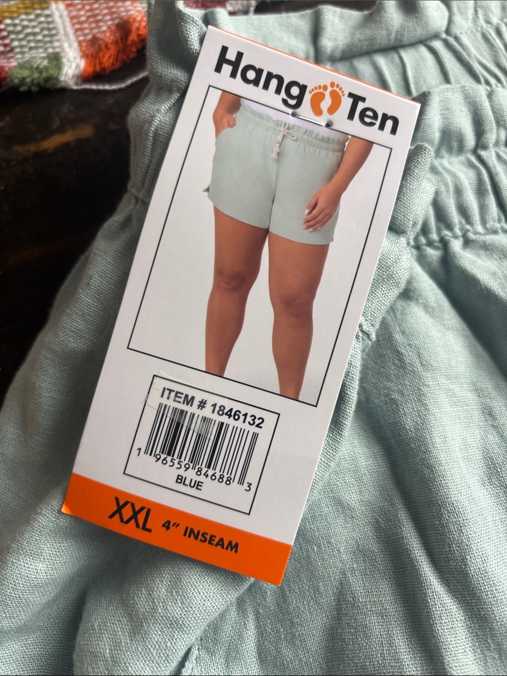 NWT…Hang Ten Women's Seafoam blue High-Waist Drawstring Shorts - Picture 2 of 5